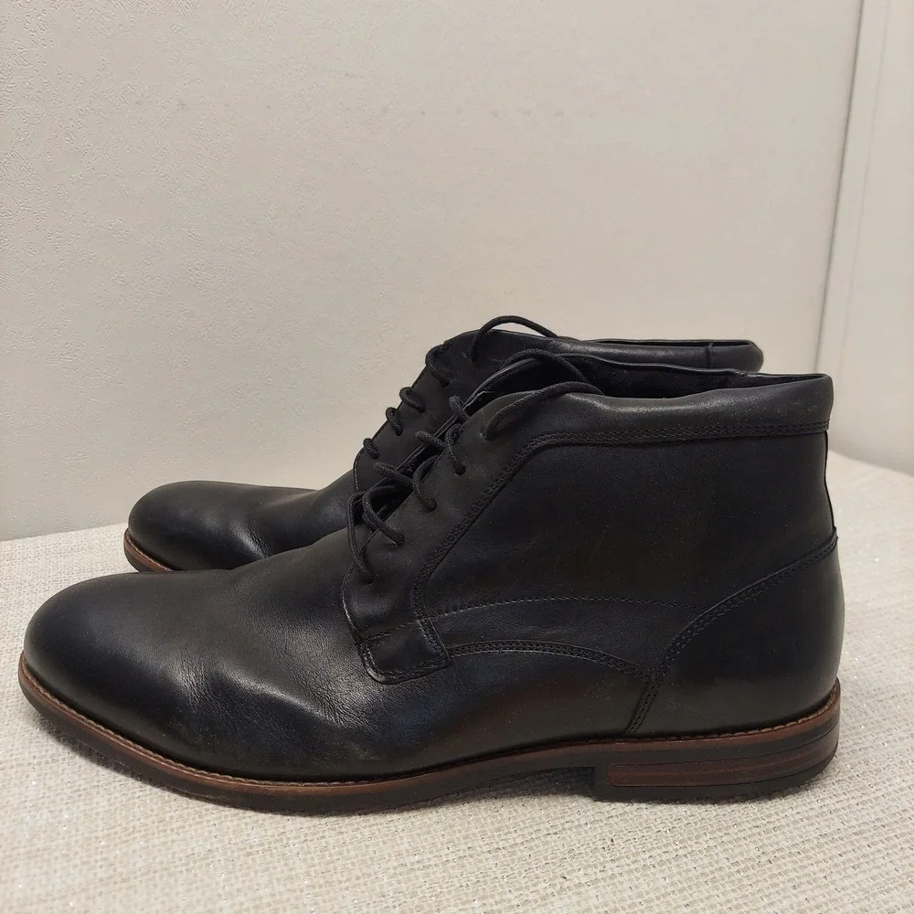 Rockport Essential Details Waterproof Chukka Boots Black Leather Mens 13 CH4801